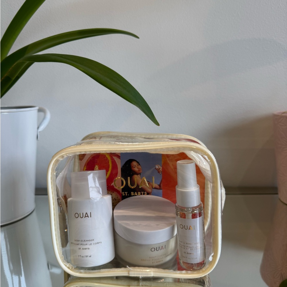 OUAI Travel Kit-Body Cleanser/Body Cream/Hair & Body Mist/Travel Pouch Included